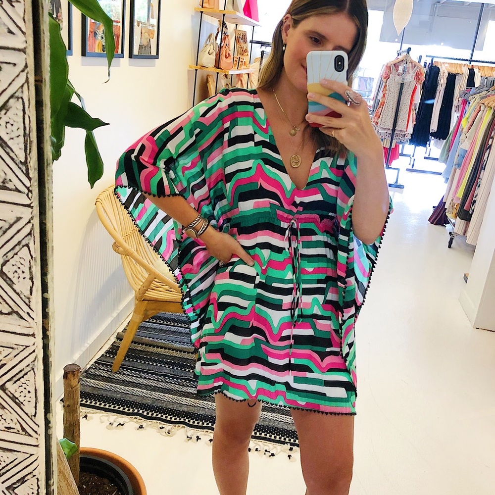 VIX Boho Swim Coverup Dress with Beaded Detail